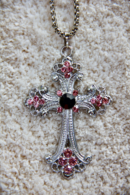 Pink silver cross